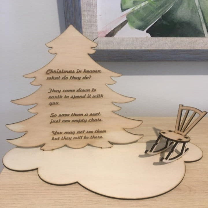 Christmas in heaven stand with poem