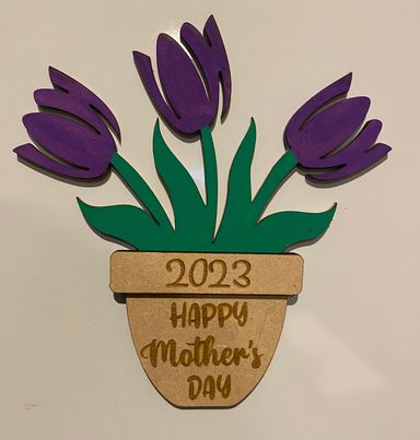 Flower pot Mother's Day (fridge magnet)