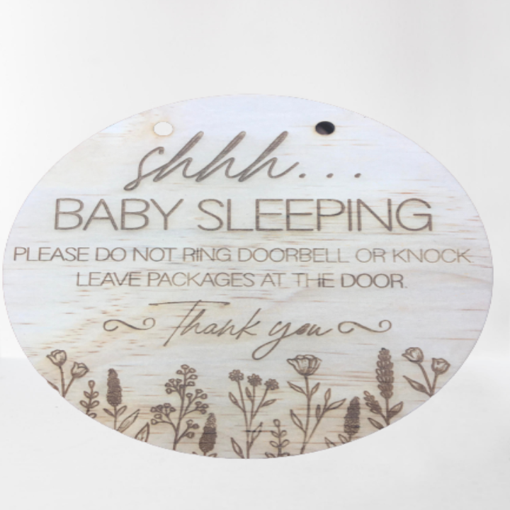 Shhh baby sleeping door hanger