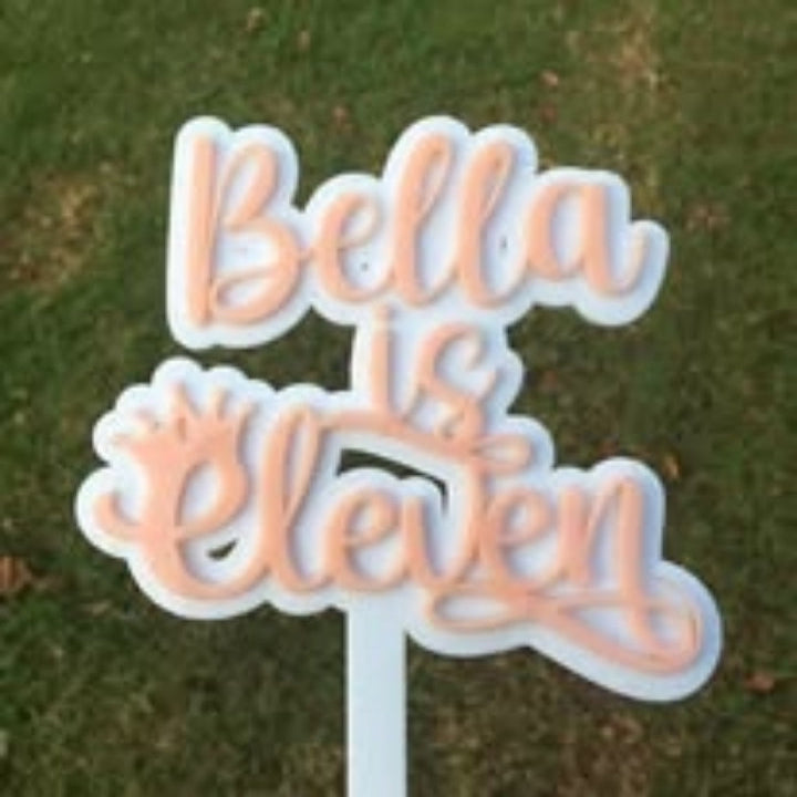 Name and age cake topper