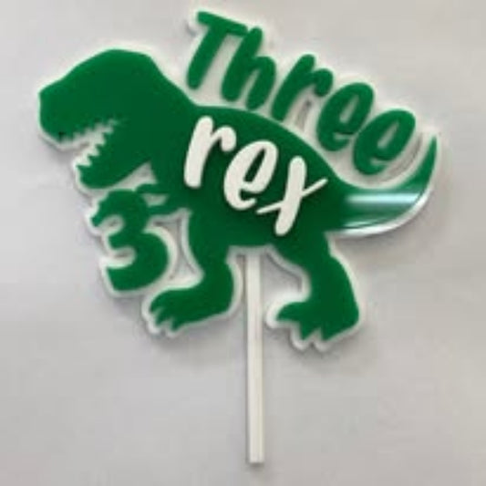 Three rex cake topper
