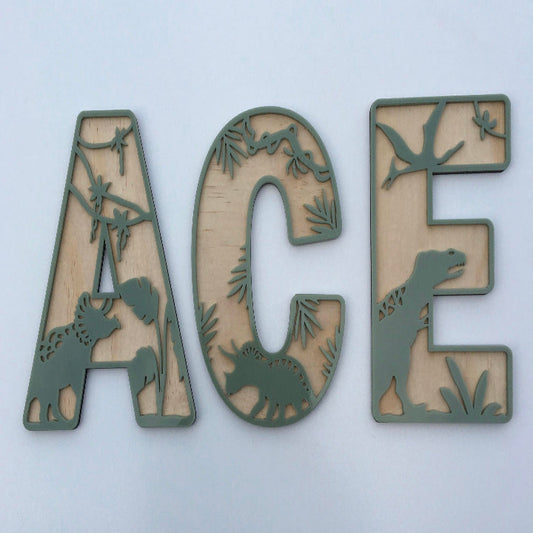 Dinosaur themed letters