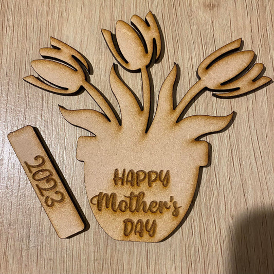 Flower pot Mother's Day (fridge magnet)