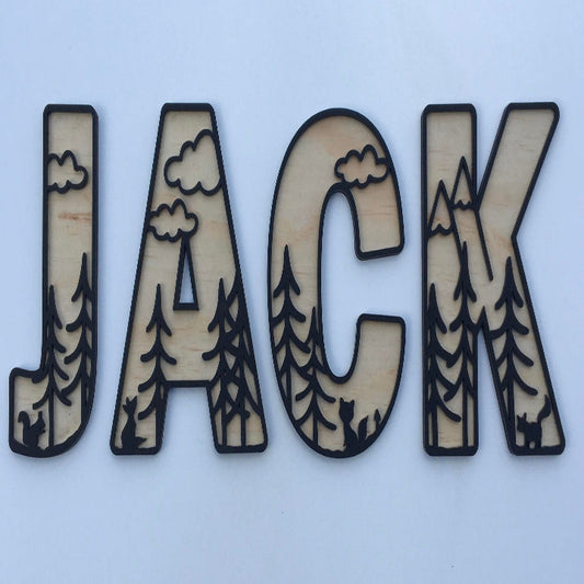 Woodland themed letters